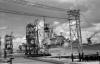 HNlMS Overijssel loading fuel at oil terminal Pulau Bukum 19-11-1962