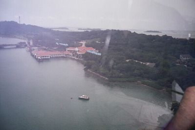 Keppel Harbour and Pulau Brani, taken from the cable car heading over to Sentosa Island or Pulau Sentosa.
Keywords: Sentosa;cable car