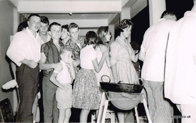 1961 Nee-Soon Youth Club Visit. (Slim, Nigel, Pete, Chris and Dave) 
Keywords: Peter Currie;ASM;1961;Nee-Soon Youth Club