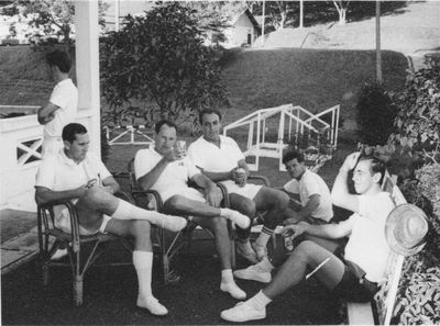 Staff at Bourne school relaxing after school sports day around 68/69
Staff at Bourne school relaxing after school sports day around 68/69.
From the left
Mike Burns, Elwyn Jones, Richard Day, John Cairns and Barry Smith.

My thanks to Elwyn Jones for this photo.
Keywords: Elwyn Jones;Mike Burns;Richard Day;John Cairns;Barry Smith;Bourne School;1968