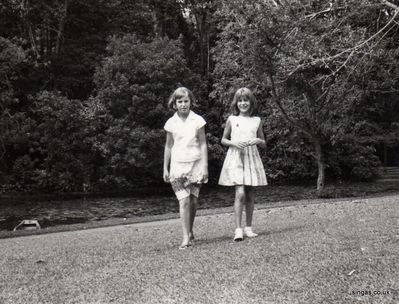 My friend Lindsay on the left and myself
My friend Lindsay on the left and myself aged 10.

I think this was taken in the Botanical gardens.
Keywords: Heather Fisher;Botanical gardens;Lindsay