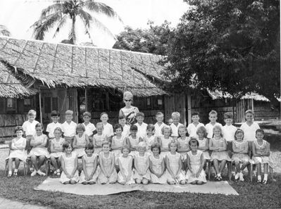Changi 1965/66 - Miss Lane's 1B1 Class
Thanks to Julia Norcross for this photo of Miss Lane's 1B1 Class in 1965 or possibly 1966.  Julia is on the middle row 4th from right.  Pat, her best friend is second from right. 
Keywords: Changi;Julia Norcross;Miss Lane;1B1 Class