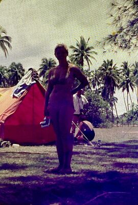 Mum and Dad love of camping never left them it started in Singapore. 
