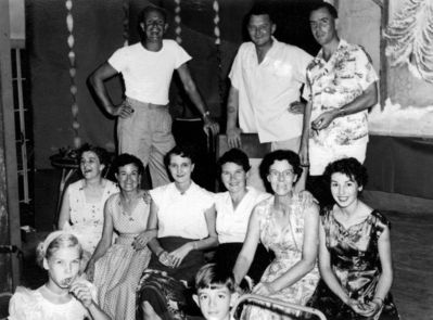 Children's Christmas Party 1956
Written on the back of this photo is "Children's Christmas Party 1956 - Family's club"

Martin's  father, Brian (Gerry) Randall is rear Right
Keywords: Brian Randall;1956;Changi