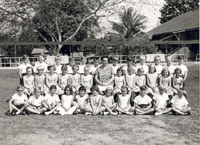 Royal Naval School 1963
Thanks to Sue Shepherd for this photo of the RN School taken in July 1963.  Sue is in the middle row, 4th girl from the left and was aged about eight.

Alison Page has identified herself in the middle row 3rd from left and the teacher as Barbara Wood.
Keywords: RN School;Sue Shepherd;1963;Alison Page;Barbara Wood