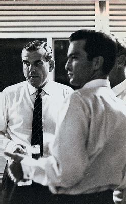 Photograph of ex RAF, 66 sqn, Ronald Chidgey (off duty) and his "chief" in Changi Bar, Singapore 1965.
Keywords: Sandra Chidgey;1965;RAF;66 Sqd