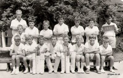 Tengah Primary School Cricket Team - 1970
Mark Wallace (Captain) seated front row, second from right.

Bernie Crossey has identified himself as the Wicketkeeper and says that the teacher was Ed Sweeney.

If you recognise yourself or others in the photo, let us know. 
Keywords: Tengah Primary School;Mark Wallace;Bernie Crossey;Ed Sweeney;1970