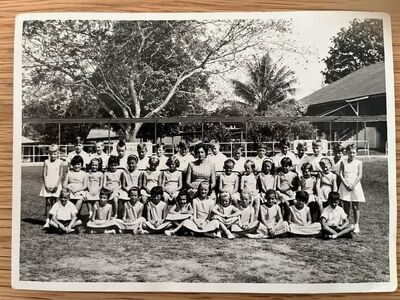 The school photo is 1963.
I went to the Naval base school . I believe the teacher is Mrs Ventram but I could be wrong as we went back to Singapore in 1965.
Keywords: Suzanne Bill Russell;Naval base school;1963;Mrs Ventram