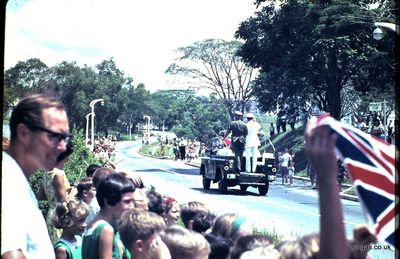 There goes the Duke of Edinburgh!
There goes the Duke of Edinburgh! He came to Singapore in 1965 or 1966 and, though he visited the 'rivals' at Alexandra Junior School, his entourage didn't stop as it passed Pasir Panjang. 
Keywords: Bill Johnston;Wessex Junior;Pasir Panjang Junior;School;Duke of Edinburgh