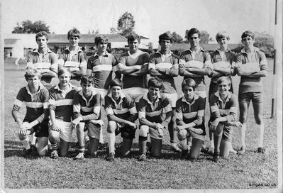 Seletar SM School Rugby Team
Seletar SM Rugby 1st or 2nd team I think 1968 as well. Front Row 3rd from left - Les (Kiwi)
Keywords: Les Rolton;Seletar Secondary Modern;Rugby;1968
