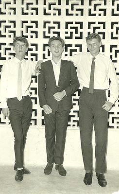 Barry Thompson with Mick Saunders (centre) and Michael Horswell (right)taken at Dockyard Club 2 May 1964.
Keywords: Barry Thompson;Mick Saunders;Michael Horswell;1964