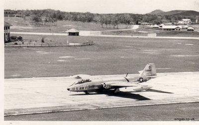 RAF Tengah, Visiting USAF B57B
Visiting USAF B57B USAF version of the Canberra
Keywords: RAF Tengah;USAF;B57B