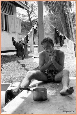 Field Trip to Pulau Tioman â€“ July 1967
Ken Wildon shaves in cold water â€“ Tioman 1967
Keywords: Ken Wildon;Pulau Tioman
