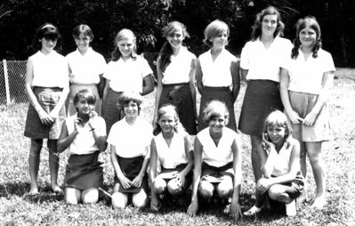 1969 Jane Moorhouse and fellow Classmates
Thanks to Jane Moorhouse for this photo of her female classmates taken in 1969.

Back Row L-R Mary, Sonia, Christine, Lorraine, Jane Moorhouse, Lena and Kim.

Front Row L-R Ann, Christine, Jane, Alison and Louise.
Keywords: Bourne School;1969;Jane Moorhouse
