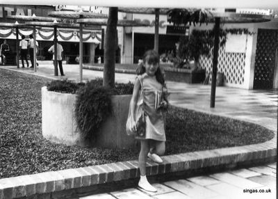 This photo was taken in front of the Oriental Emporium
Myself shopping by the BOAC building. This photo was taken in front of the Oriental Emporium, the spot where I am standing was an underground car park for Raffles Place and is now Raffles Place MRT station.
Keywords: Heather Fisher;Raffles Place;Oriental Emporium