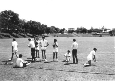 Tug of war team school sports June 1968
Tug of war team school sports June 1968

Jim doing press-ups, Rich praying and Dave begging Pete to come back.
Keywords: St. Johns;Tug of war;1968