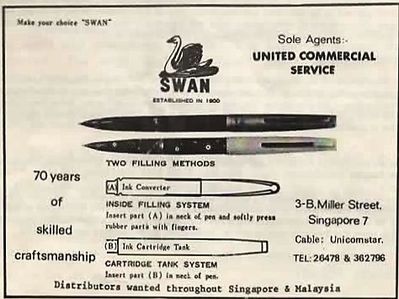 Newspaper Advert
Parker Pens - Swan United Commercial Service Singapore & Malaysia

