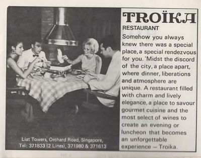 Newspaper Advert
Troika Restaurant
