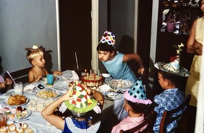 My sister Gill Moffett blowing out candles on her cake for her 6th birthday in 1966
Keywords: Gillian Moffett; 1966
