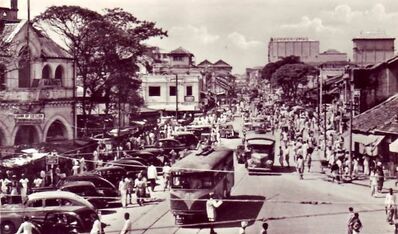 Pettah Street scene Colombo, Ceylon.
