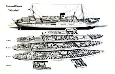 Layout of a passenger liner as a guide to describe life on board to your grandchildren
