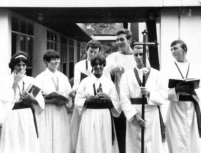 The choir again, this time in full regalia.
L to R: Linda Fowley, ????, myself, Caroline Henderson, Mike Scott, Charlie Else and George Knibb.
Keywords: St. Johns;Stuart McArthur;Linda Fowley;Caroline Henderson;Mike Scott;Charlie Else;George Knibb