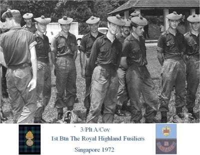 1st Btn The Royal Highland Fusiliers
1st Btn The Royal Highland Fusiliers at Nee Soon Ranges 1972.
My thanks to Robert Bryan for this photo.
Keywords: Robert Bryan;Nee Soon;Royal Highland Fusiliers;1972