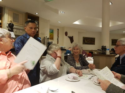 Singapore Schools Reunion - Chandos, November 2019
Alan Cottrell ordering food at the restaurant. 
Keywords: Chandos;2019;Reunion