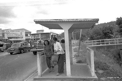 Bus Stop in Chun Tin Road
This photo was taken around 1963 in Chun Tin Road, Bukit Timah.  The Halfway House Nightclub and Restaurant is nearby.  I also remember travelling on the Green Bus into Singapore City and back quite often.
Keywords: Peter Chan;Bus Stop;Chun Tin Road;Bukit Timah;1963