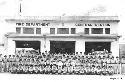 DFB Sembawang
Year taken unknown.  The logo reads 1945 and DFB. I guess DFB stands for Defence Fire Brigade and 1945 the year of the opening of the station.
Keywords: Frank van der Weerden;DFB;Sembawang;Fire Station