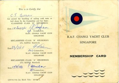 RAF Changi Yacht Club Membership Card
Keywords: RAF Changi;Yacht