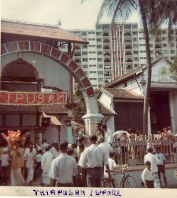 Thaipussam & the Temple
Thaipussam & the Temple

This temple was opposite the National theatre I'm hanging from the arch on left side 2nd top
Keywords: Gordon Thompson;Thaipussam