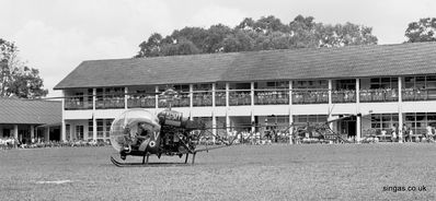 A visitor from the skies
A visitor from the skies and this gives a good view of the school, including the 'bungalow' classrooms at the end of the field.
Keywords: Bill Johnston;Wessex Junior;Pasir Panjang Junior;School