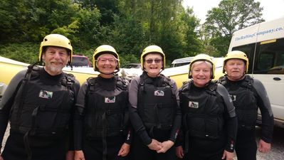 Whitewater Rafting
L to R. Tony Toucher,Hilary Youngman,Diane Tolhurst, Lynn McWilliam and Paul Holt.
