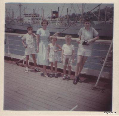 McCart family leaving Singapore on 30 October 1960 in the liner P&O SS Carthage.
Keywords: Neil McCart;SS Carthage;1960;P&O