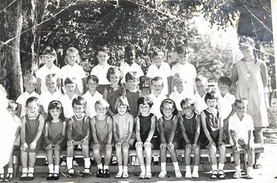 Phillip Cherrington
They were in Singapore approximately 68-70. Phillip can’t remember the name of the school, but his brother thinks it was the Wessex School. Phil is the blonde lad, middle row at the left end.  Any information on the photo would be much appreciated.
Keywords: Phillip Cherrington;Wessex;1968-70