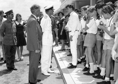 Visit by Prince Philip the Duke of Edinburgh to St. John's in February 1965.
Jim Catchpole and Rob Harwood feature in this photo
Keywords: St. John&#039;St. Johns;Prince Philip;1965;Duke of Edinburgh;Jim Catchpole;Rob Harwood