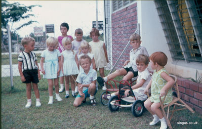 Neil and Friends
Neil and Friends, 1108 Sembawang Road Our House, S'pore 1969
Keywords: Thomas Crosbie;Neil Crosbie;Sembawang Road