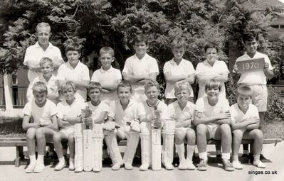 Tengah Primary school cricket team 1970.
Tengah Primary school cricket team 1970. We won the Singapore primary school championships that year, proud to say I was captain. Ed Sweeney was the teacher and Bernie Crossey was the wicketkeeper.
I am seated front row second from the right, it would be great to find someone that was in the photo or know someone that is.
Keywords: Mark Wallace;Tengah Primary school;1970;cricket team;Ed Sweeney;Bernie Crossey