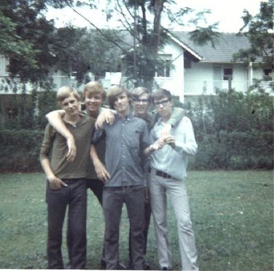 The 'Gang'
The 'Gang'
Front L-R Ian Vale, Shayne Terry, Ken Thomas.
Back L-R Mick Burwell and Tom O'Brien
Keywords: Ian Vale;Shayne Terry;Ken Thomas;Mick Burwell;Brien