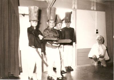 Christmas Play - West Coast Infant School
Thanks to Keith Simpson for a photo of a Christmas Play. Keith is unsure if it was performed at West Coast in 1967 or the RN School in 1968.  Keith is soldier No 1. 
Keywords: Keith Simpson;West Coast Infant School;Christmas Play