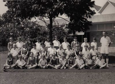 Alexandra Juniors 1970
Class 6.  Thanks to Simon Taylor for this photo, he is 2nd from the right on the back row.  Simon also says that "there is also Virginia Moncrieff (Australian) middle row far right. The girl third from right, middle row was called Jane Taylor (I think). The class teacher is Mr Williams - his wife was also a teacher at the school - year 5?"  Colin Payne has identified himself on the back row fourth from the left.  To his left is Hazel Marley then Rhonda Wilson.  Front row third from right is Alan Farmer.
Keywords: Alexandra Juniors;Simon Taylor;1970;Virginia Moncrieff;Colin Payne;Hazel Marley;Rhonda Wilson;Alan Farmer