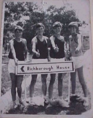 Mark Harris (Dracks), Robert Mellish, Richard Mellish and Gordon Sanderson (Sandy)
Richborough members of the St. Johnâ€™s Cross Country Team that won the Pasir Panjang Secondary Schools Team Cross Country 1968.
Keywords: Richard Mellish;St. Johns;Mark Harris;Robert Mellish;Gordon Sanderson;Pasir Panjang;1968;Cross Country