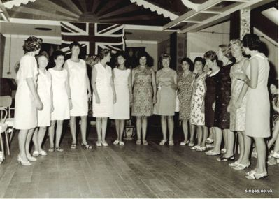 A line up of dockyard wives dated 18 September 1967
A line up of dockyard wives dated 18 September 1967 taken by T K Lee  of Lee Photo Studio, Admiralty Road West, HM Naval Base
Keywords: Lou Watkins;dockyard;1967;T K Lee;Lee Photo Studio;Admiralty Road;HM Naval Base