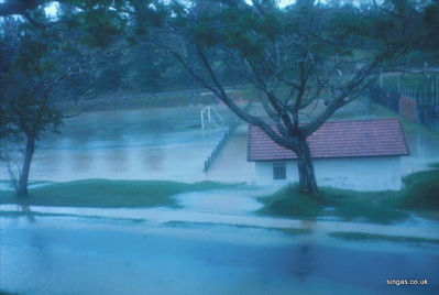 Football flood
Rain stopped play after an hour of monsoon rain taken from our house in Wellington Road, of the dockyard football pitch under water.
Keywords: Lou Watkins;Football;flood;monsoon;dockyard