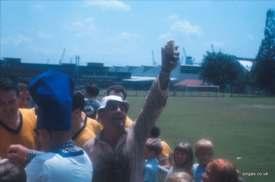 Oggy Match
 Bishop Oggie handing out the after match medals ( Pasties) 
Keywords: Lou Watkins;Oggy