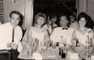 Mixed groups at social events in 1965-67.  Photo features my father, Ronald Chidgey, who was an electronic technician with the RAF and based at RAF Seletar (66 sqd), together with my mum, Maria.
Keywords: Sandra Chidgey;RAF Seletar;66 sqd