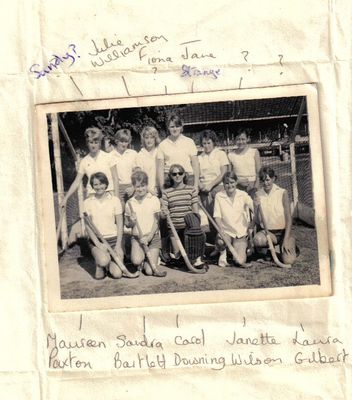 Included in photo are:- Jane Strange, Julie Williamson, Maureen Paxton, Sandra Bartlett, Carol Downing, Janette Wilson and Laura Gilbert.
Rona Cramer has identified Susan Peck on the back row 2nd right, with whose family Rona was long time friends. Her sister Frances and brother Stuart attended Alex Junior. 
Keywords: Jane Strange;Julie Williamson;Maureen Paxton;Sandra Bartlett;Carol Downing;Janette Wilson;Laura Gilbert