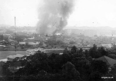 View from Airview Towers
This fire was among old tightly packed houses.  Rumours at the time was that it may have been started deliberately. 
Keywords: Airview Towers;Geoff Moore