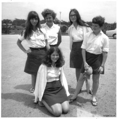 St. Johns girls 1968
l-r  Anna Googan, Babs Lloyd, Stella, Bev Crush and front Linda Whitman
Keywords: St. Johns;1968;Anna Googan;Babs Lloyd;Stella;Bev Crush;Linda Whitman